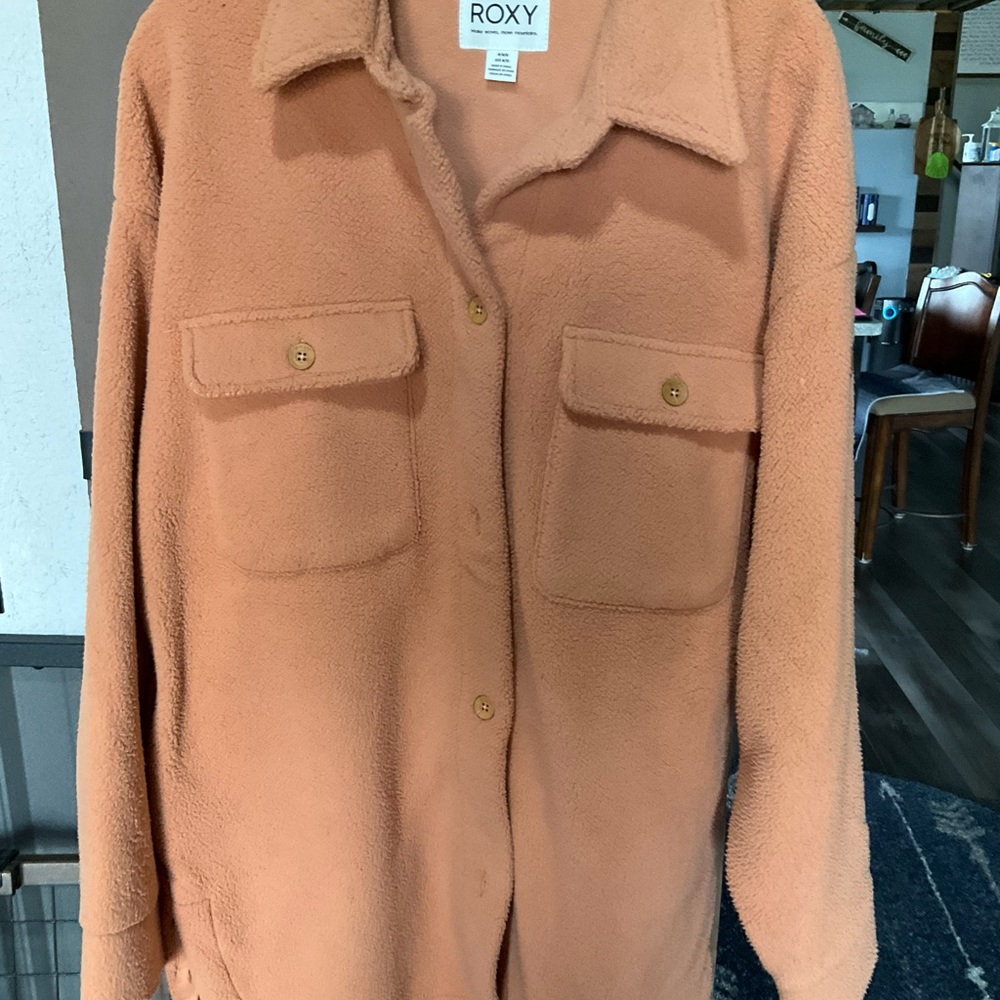 Roxy Teddy Shacket in Dusty orange